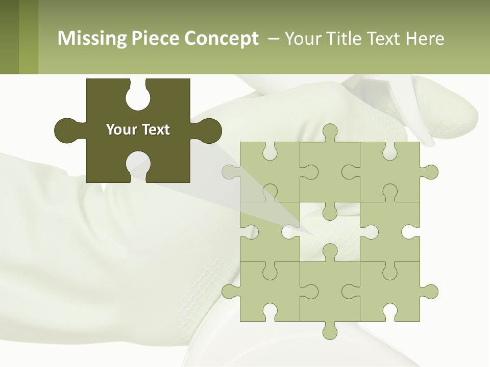 A Green Gloved Hand Holding A White Bottle Of Liquid PowerPoint Template