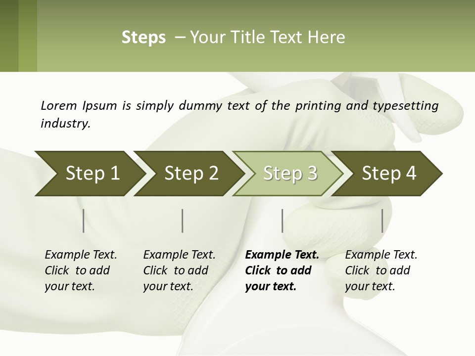 A Green Gloved Hand Holding A White Bottle Of Liquid PowerPoint Template