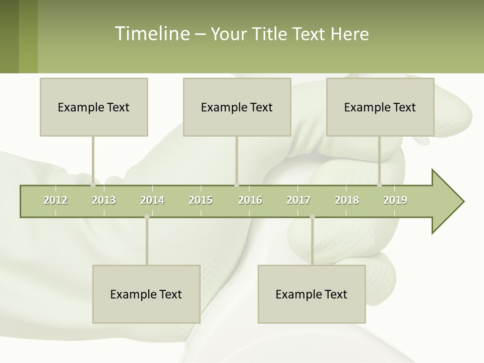 A Green Gloved Hand Holding A White Bottle Of Liquid PowerPoint Template