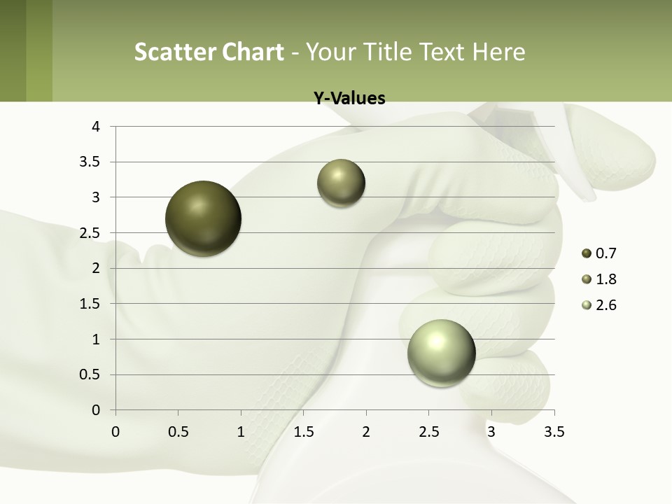 A Green Gloved Hand Holding A White Bottle Of Liquid PowerPoint Template