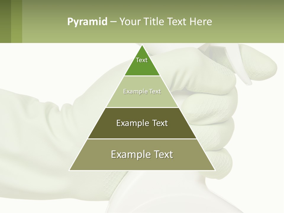 A Green Gloved Hand Holding A White Bottle Of Liquid PowerPoint Template