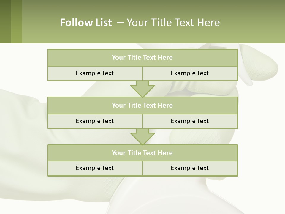 A Green Gloved Hand Holding A White Bottle Of Liquid PowerPoint Template