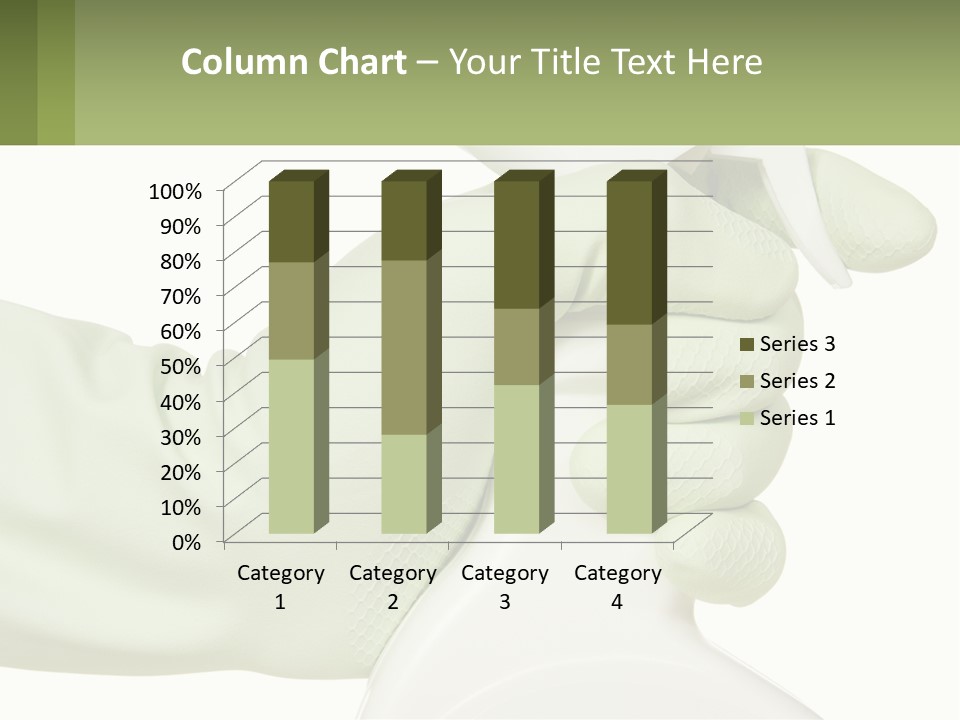 A Green Gloved Hand Holding A White Bottle Of Liquid PowerPoint Template
