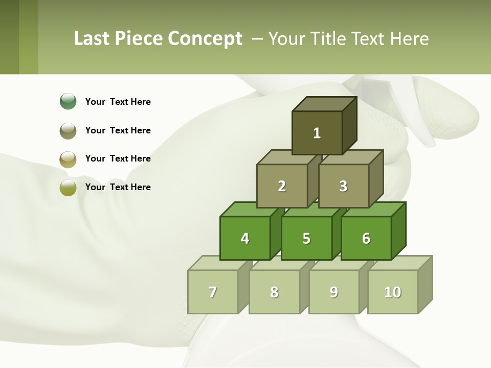 A Green Gloved Hand Holding A White Bottle Of Liquid PowerPoint Template