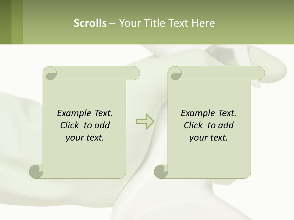 A Green Gloved Hand Holding A White Bottle Of Liquid PowerPoint Template