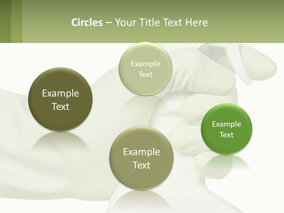 A Green Gloved Hand Holding A White Bottle Of Liquid PowerPoint Template