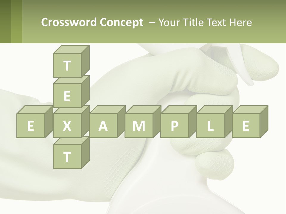 A Green Gloved Hand Holding A White Bottle Of Liquid PowerPoint Template