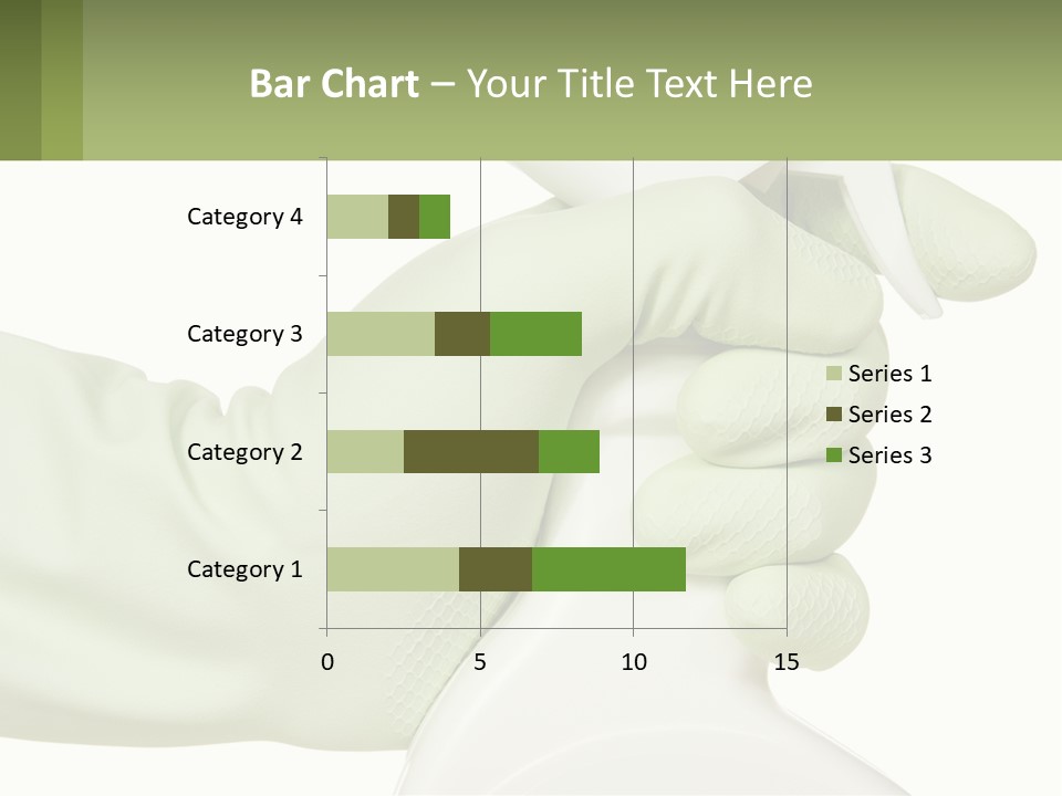 A Green Gloved Hand Holding A White Bottle Of Liquid PowerPoint Template