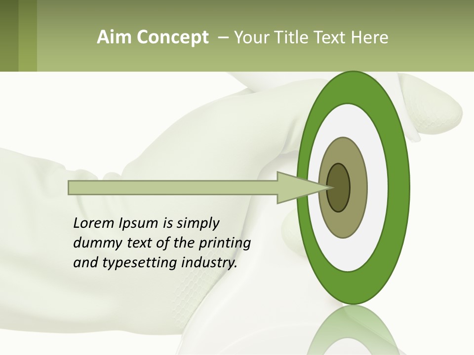 A Green Gloved Hand Holding A White Bottle Of Liquid PowerPoint Template