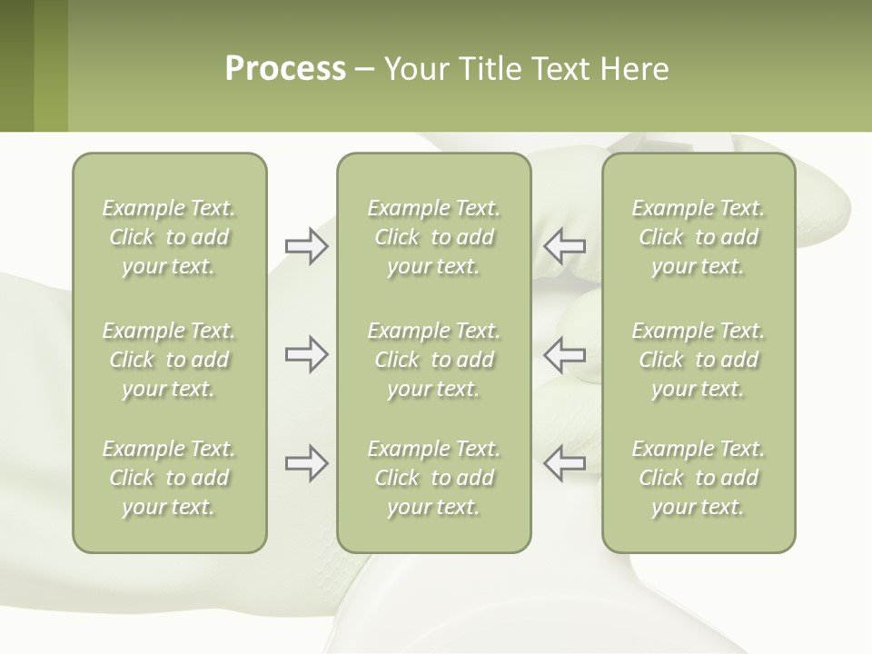 A Green Gloved Hand Holding A White Bottle Of Liquid PowerPoint Template