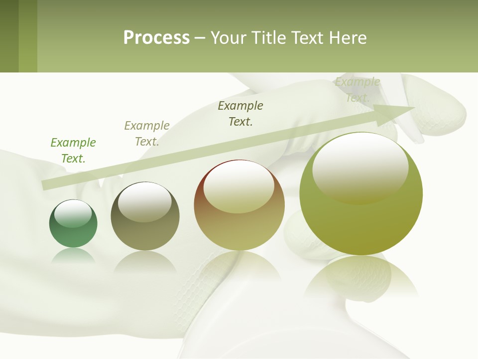 A Green Gloved Hand Holding A White Bottle Of Liquid PowerPoint Template