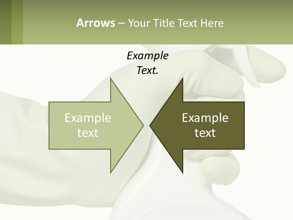 A Green Gloved Hand Holding A White Bottle Of Liquid PowerPoint Template