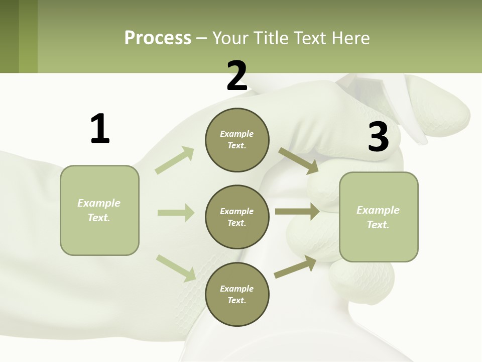 A Green Gloved Hand Holding A White Bottle Of Liquid PowerPoint Template
