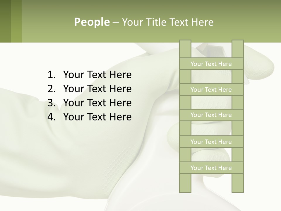 A Green Gloved Hand Holding A White Bottle Of Liquid PowerPoint Template