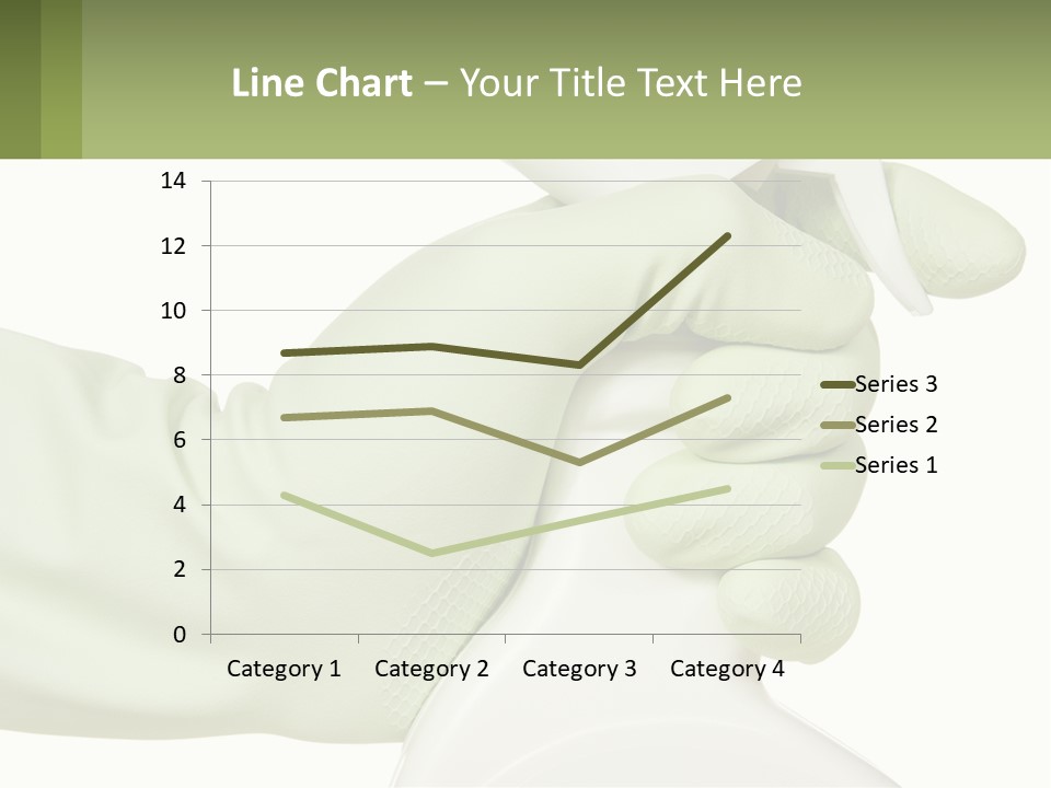 A Green Gloved Hand Holding A White Bottle Of Liquid PowerPoint Template