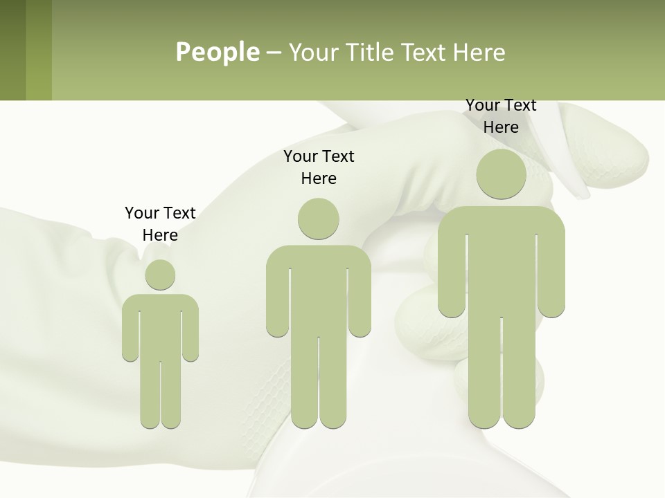 A Green Gloved Hand Holding A White Bottle Of Liquid PowerPoint Template