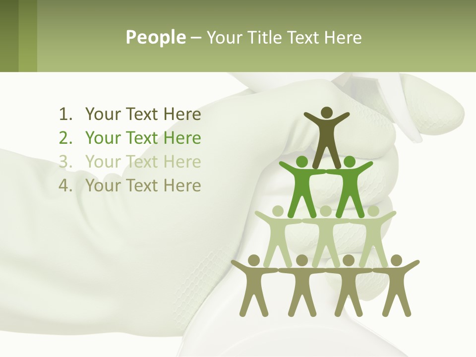 A Green Gloved Hand Holding A White Bottle Of Liquid PowerPoint Template