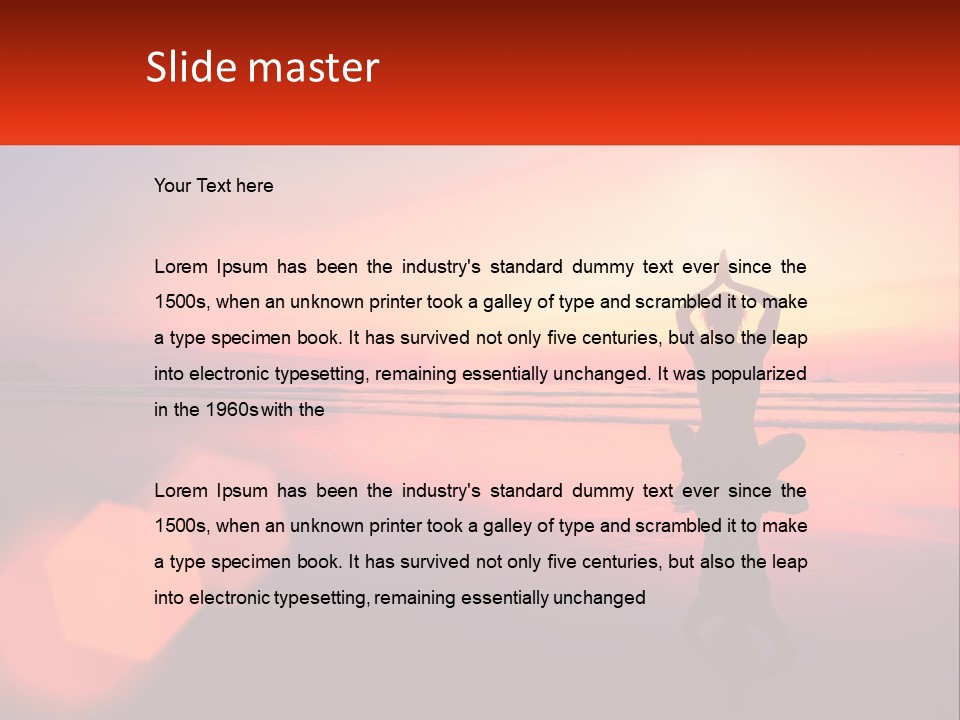 A Person Doing Yoga On The Beach At Sunset PowerPoint Template