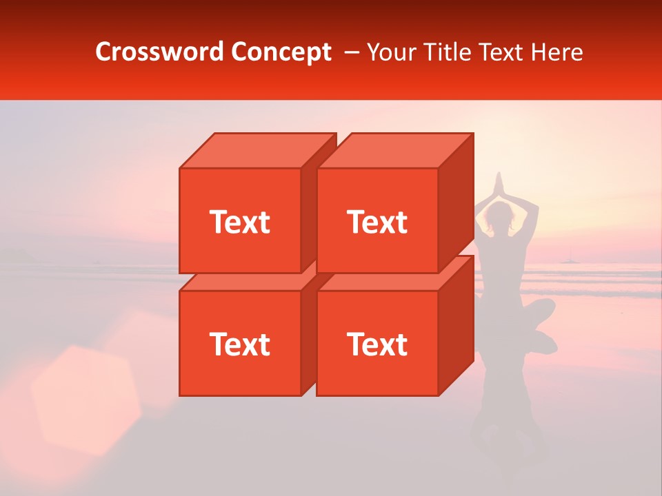 A Person Doing Yoga On The Beach At Sunset PowerPoint Template