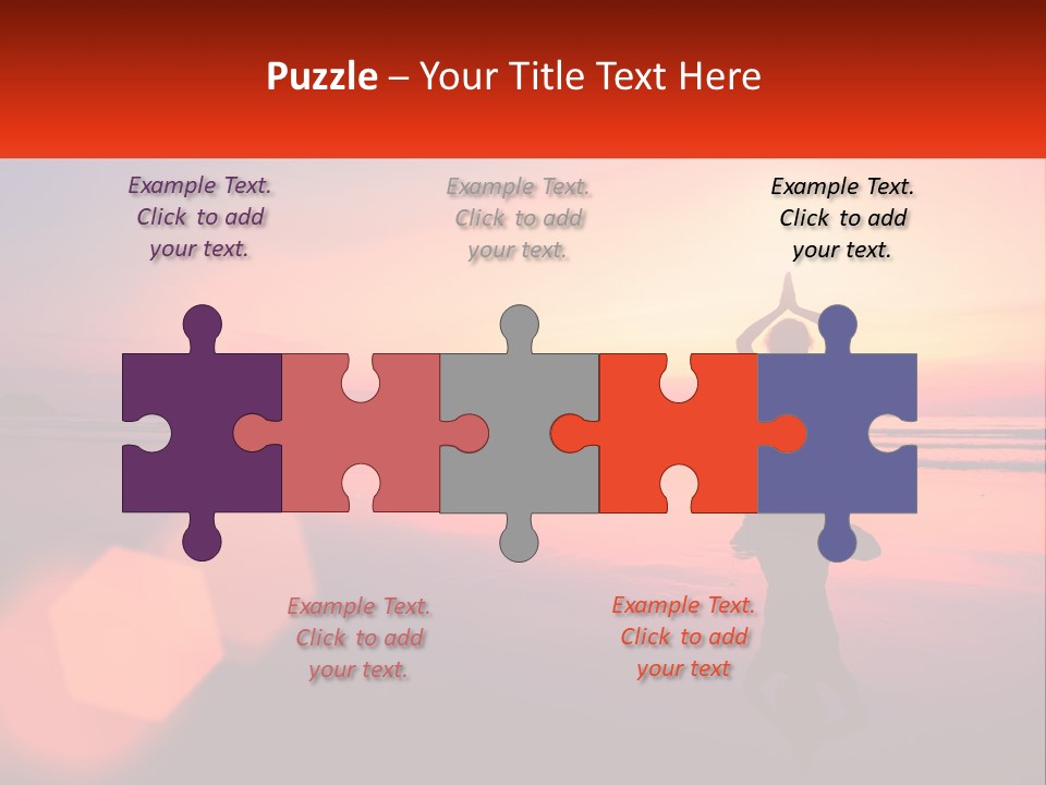 A Person Doing Yoga On The Beach At Sunset PowerPoint Template