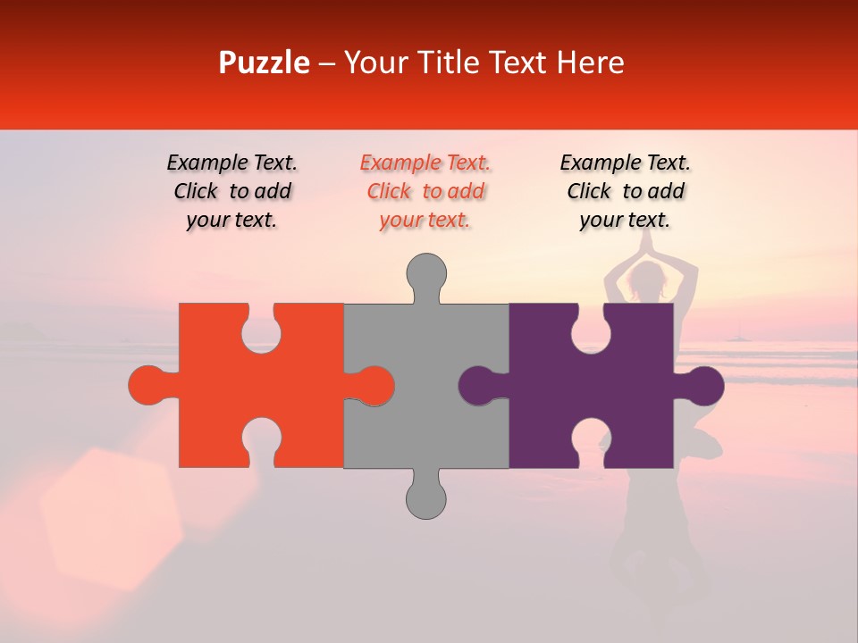 A Person Doing Yoga On The Beach At Sunset PowerPoint Template