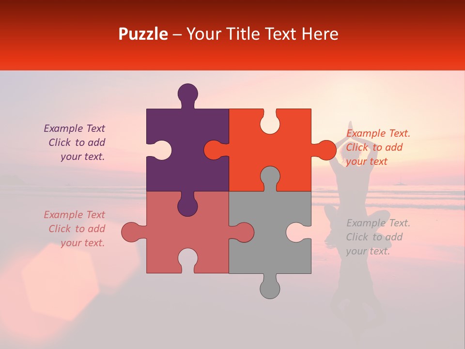 A Person Doing Yoga On The Beach At Sunset PowerPoint Template