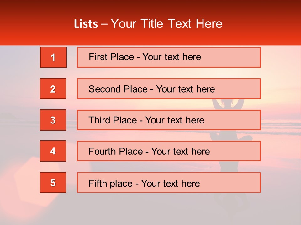 A Person Doing Yoga On The Beach At Sunset PowerPoint Template