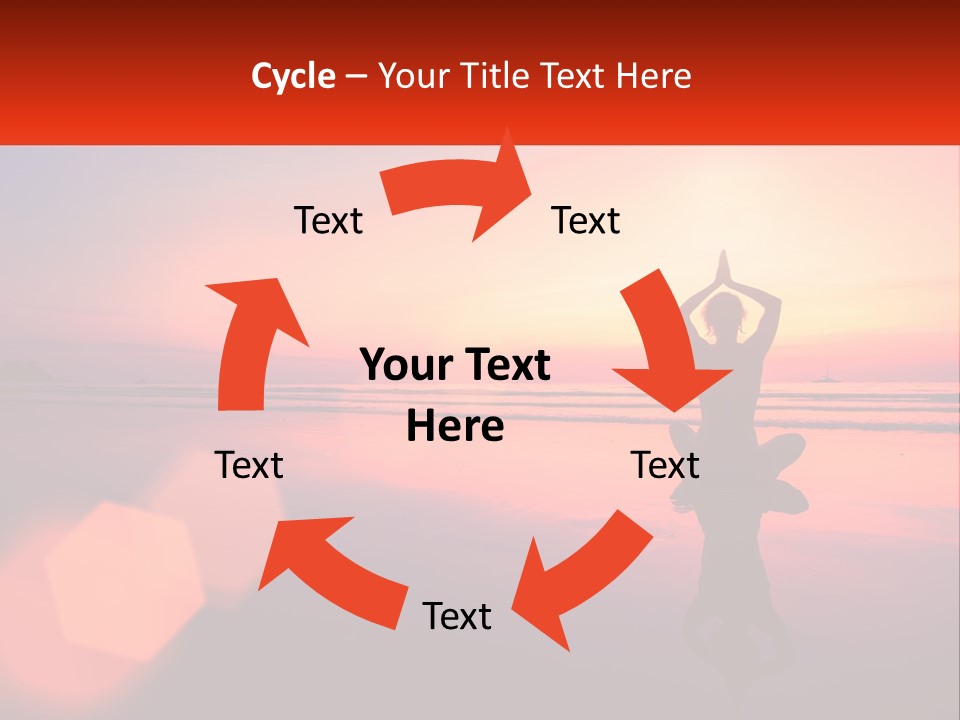 A Person Doing Yoga On The Beach At Sunset PowerPoint Template