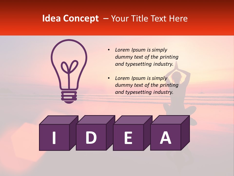 A Person Doing Yoga On The Beach At Sunset PowerPoint Template