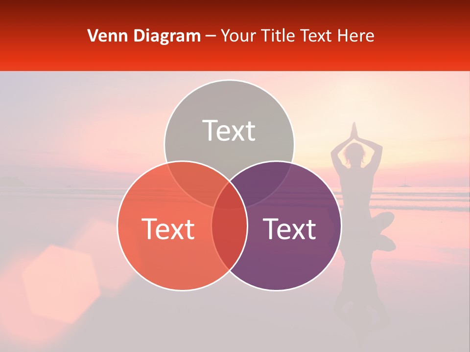 A Person Doing Yoga On The Beach At Sunset PowerPoint Template