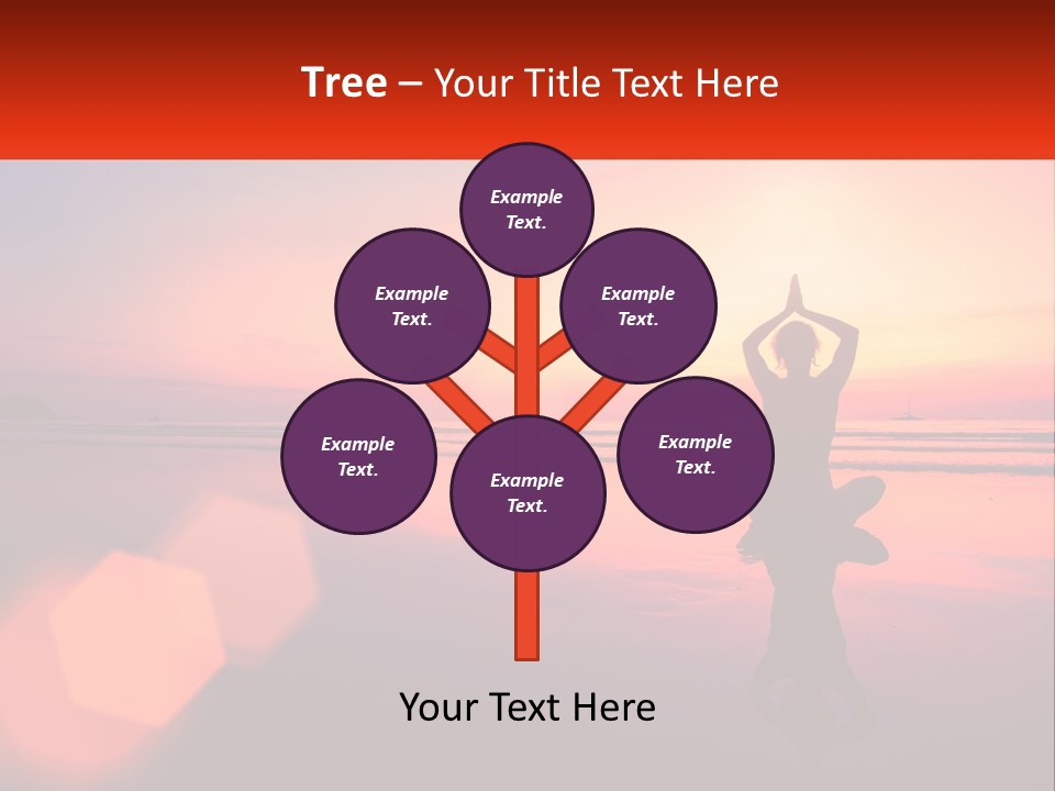 A Person Doing Yoga On The Beach At Sunset PowerPoint Template