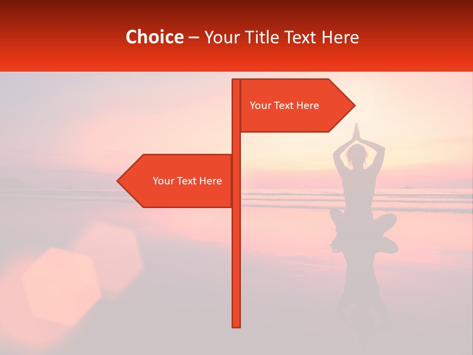 A Person Doing Yoga On The Beach At Sunset PowerPoint Template