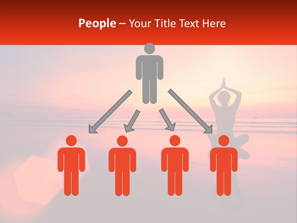 A Person Doing Yoga On The Beach At Sunset PowerPoint Template