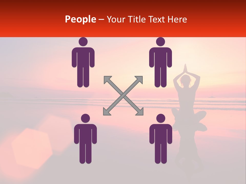 A Person Doing Yoga On The Beach At Sunset PowerPoint Template