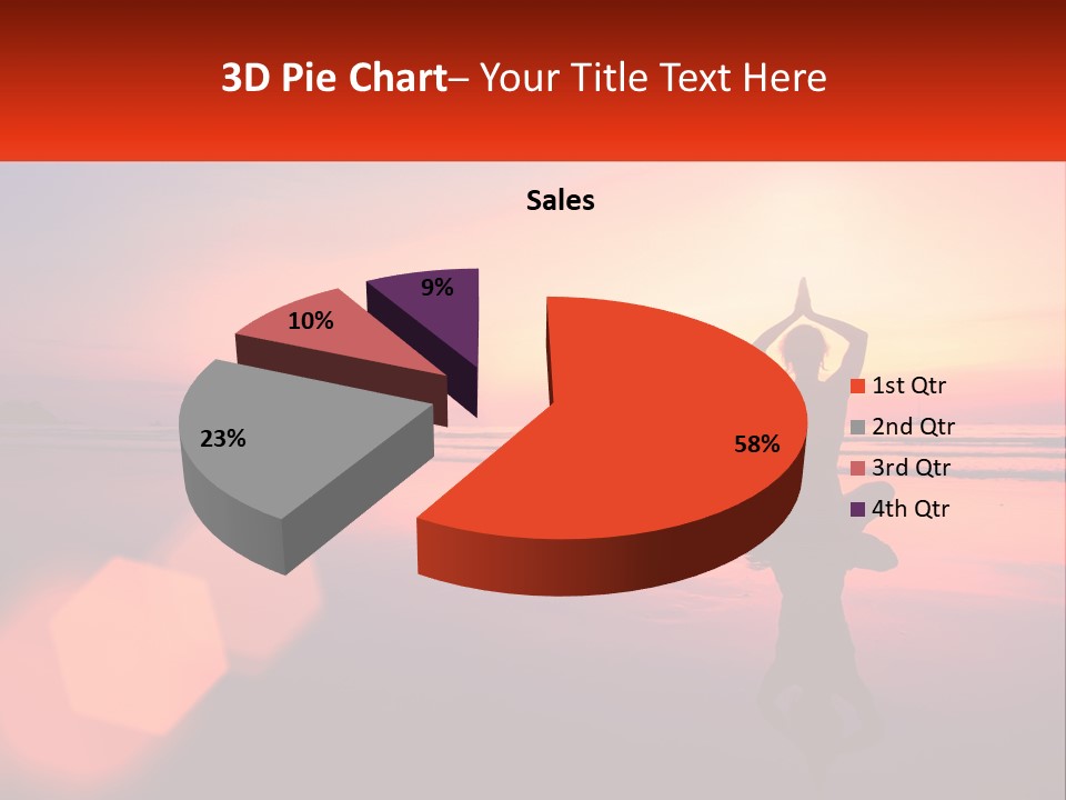 A Person Doing Yoga On The Beach At Sunset PowerPoint Template