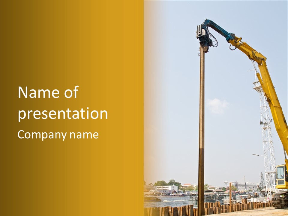 A Crane That Is Sitting On Top Of A Pole PowerPoint Template