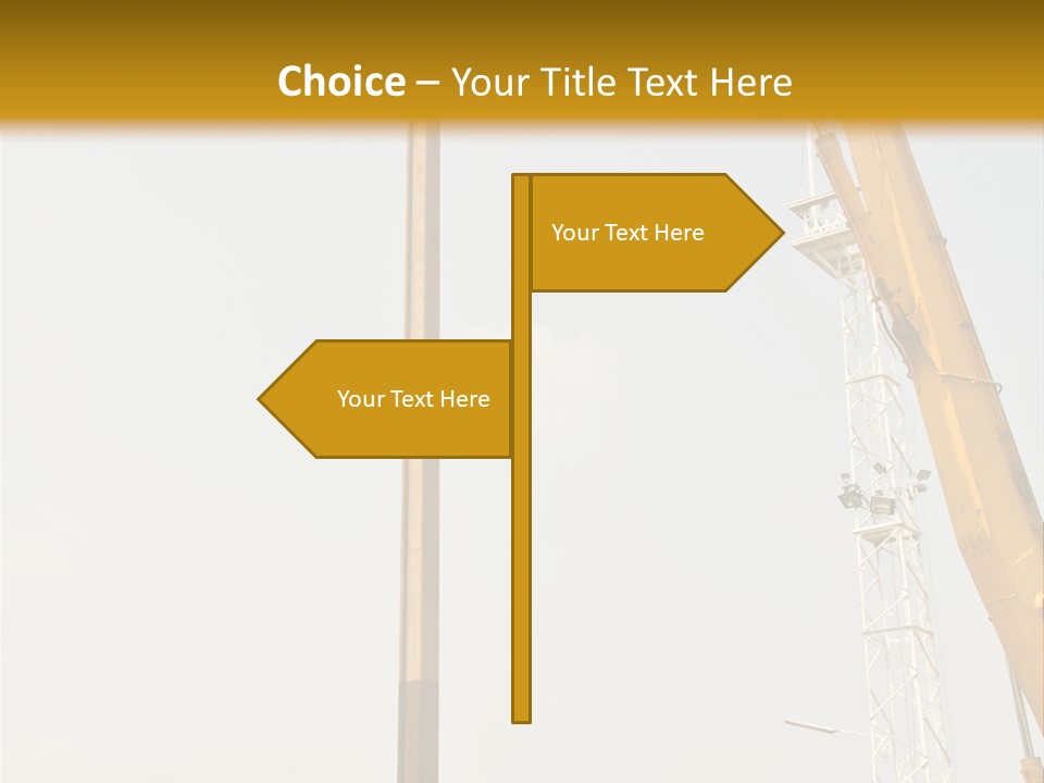 A Crane That Is Sitting On Top Of A Pole PowerPoint Template