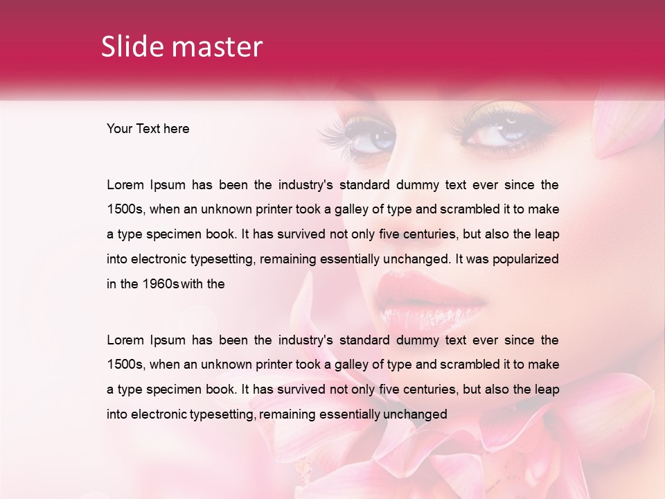 A Beautiful Woman With Flowers In Her Hair PowerPoint Template