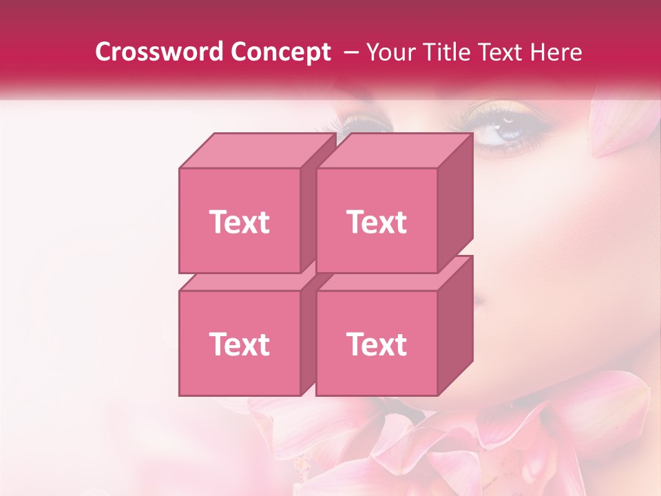 A Beautiful Woman With Flowers In Her Hair PowerPoint Template