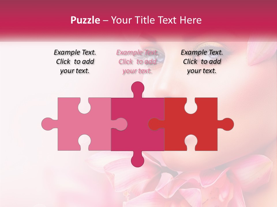 A Beautiful Woman With Flowers In Her Hair PowerPoint Template