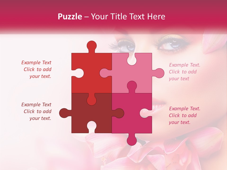 A Beautiful Woman With Flowers In Her Hair PowerPoint Template