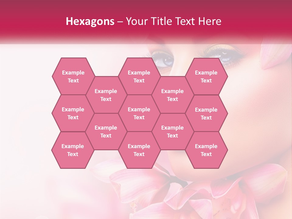 A Beautiful Woman With Flowers In Her Hair PowerPoint Template