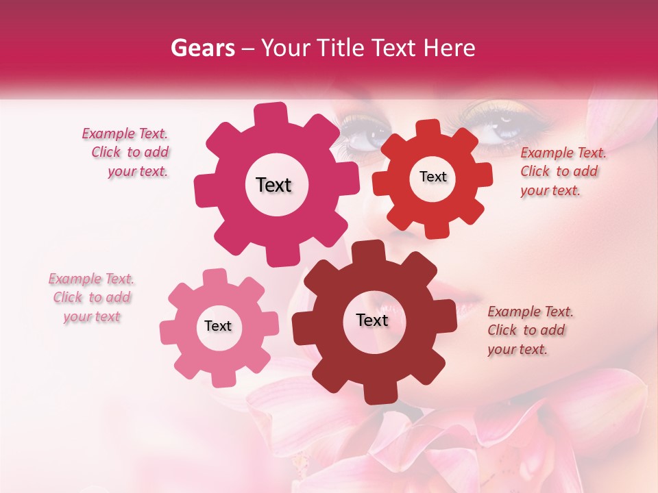 A Beautiful Woman With Flowers In Her Hair PowerPoint Template