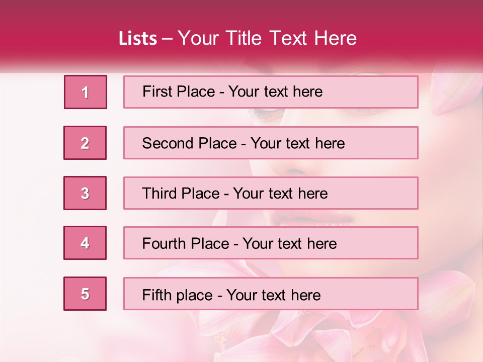 A Beautiful Woman With Flowers In Her Hair PowerPoint Template