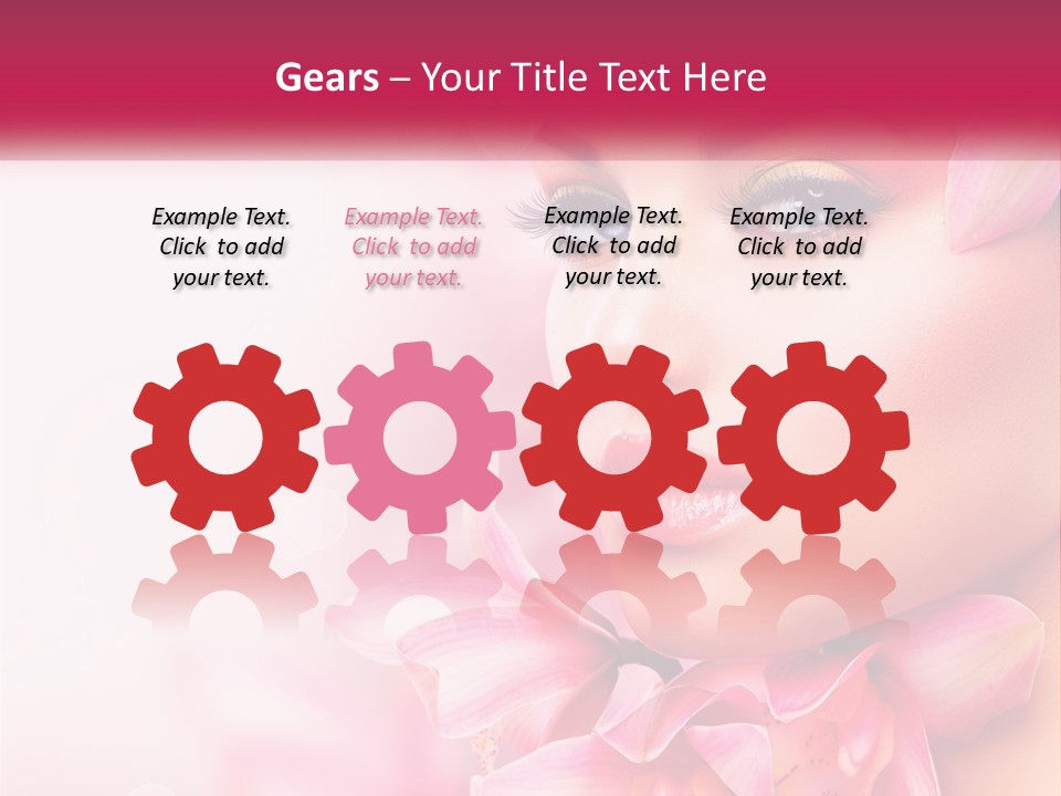 A Beautiful Woman With Flowers In Her Hair PowerPoint Template