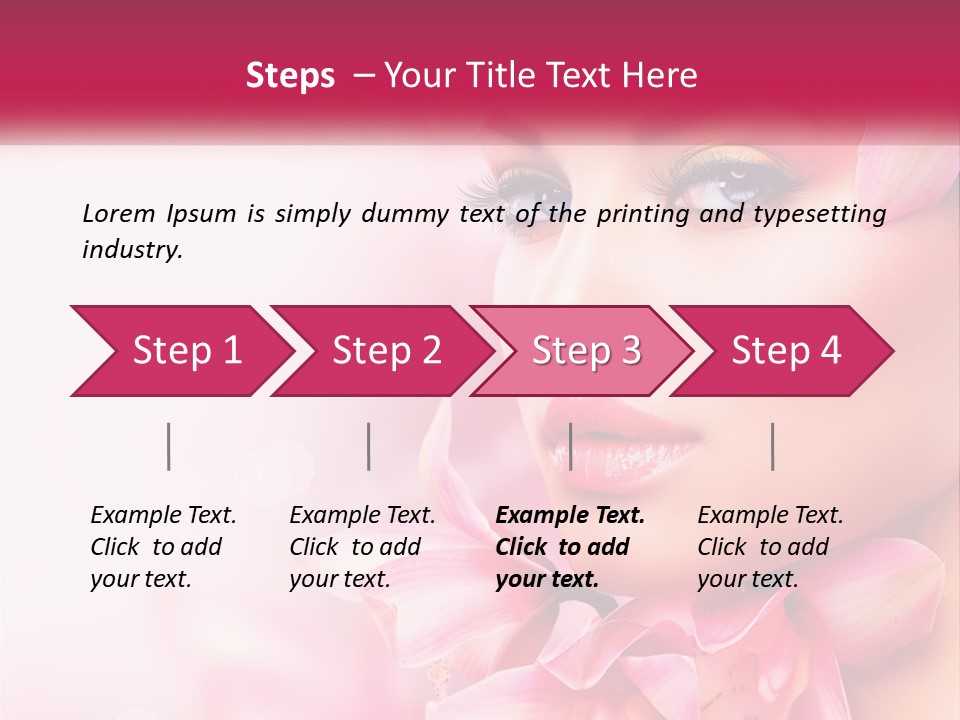 A Beautiful Woman With Flowers In Her Hair PowerPoint Template