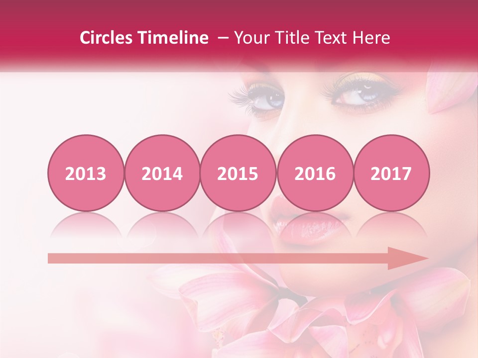 A Beautiful Woman With Flowers In Her Hair PowerPoint Template