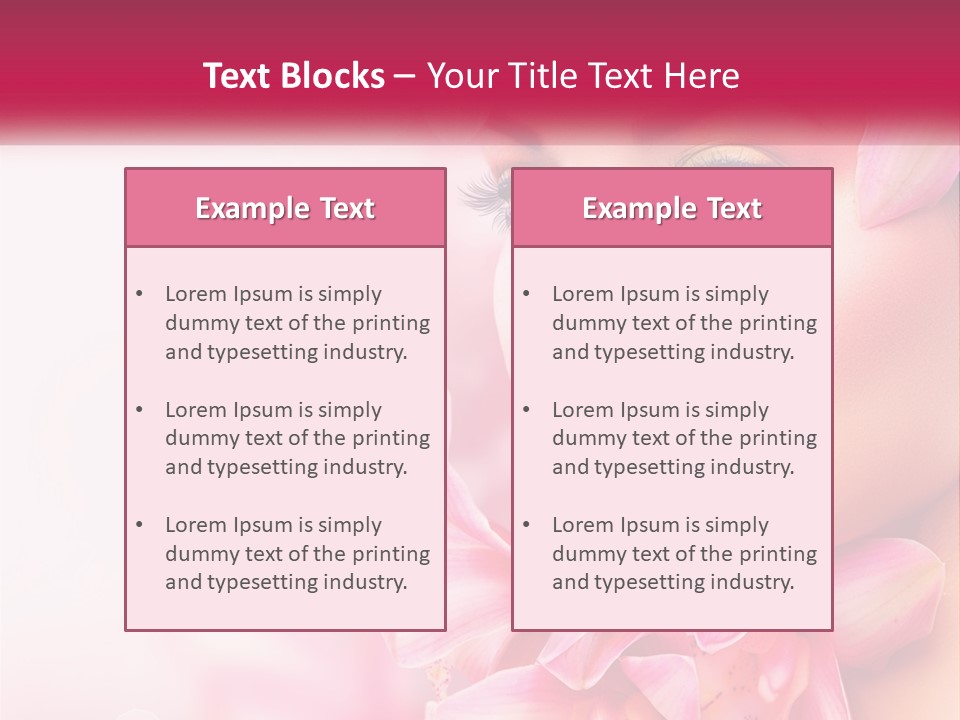 A Beautiful Woman With Flowers In Her Hair PowerPoint Template