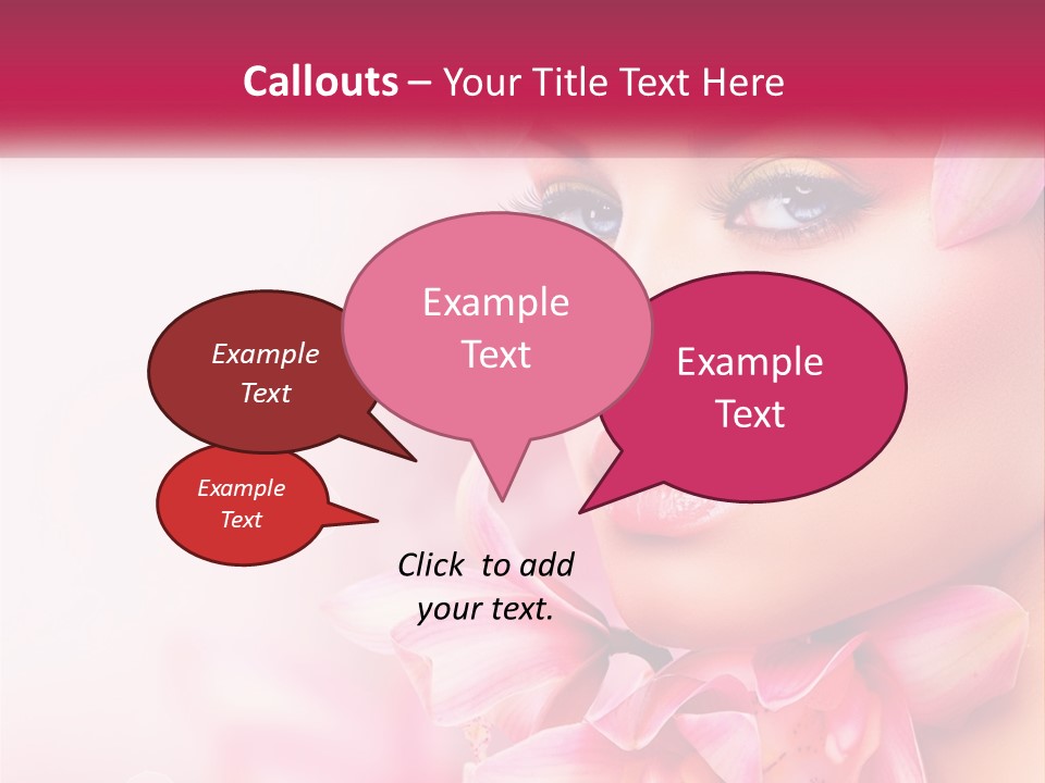 A Beautiful Woman With Flowers In Her Hair PowerPoint Template