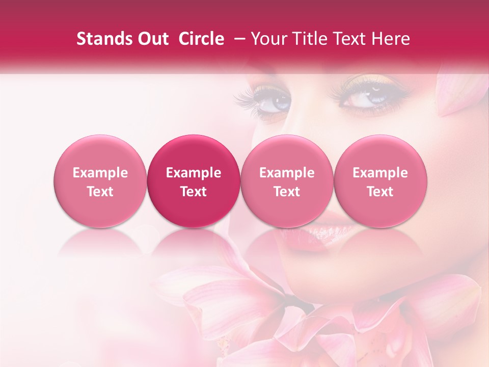 A Beautiful Woman With Flowers In Her Hair PowerPoint Template